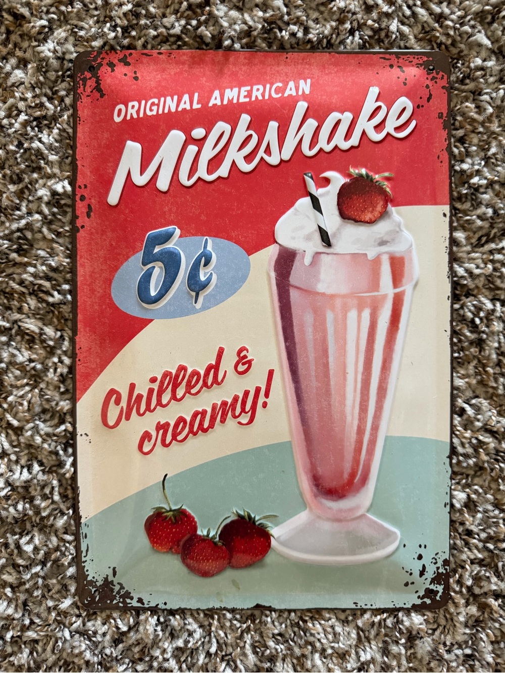 Original American Milkshake Poster - Metal